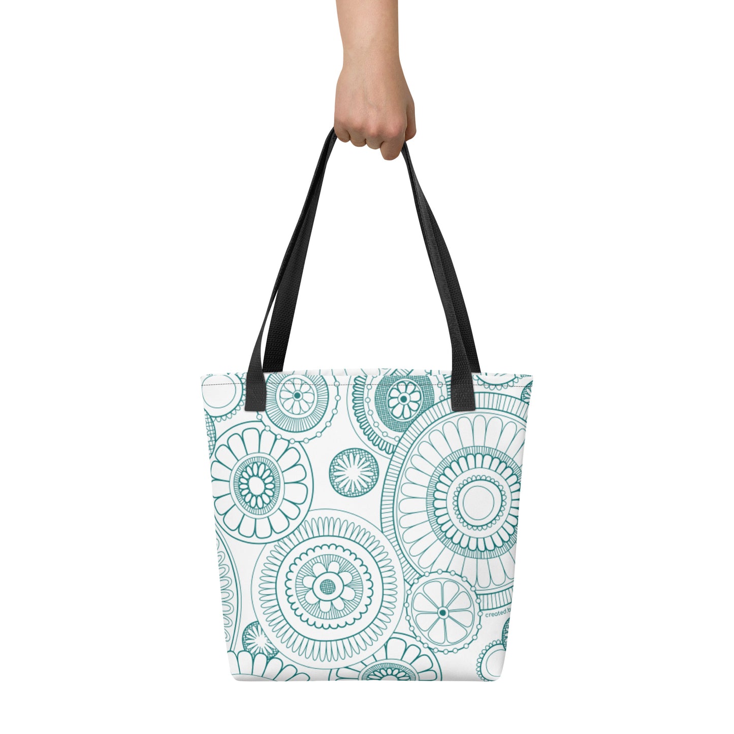 tote bag - teal mandalas