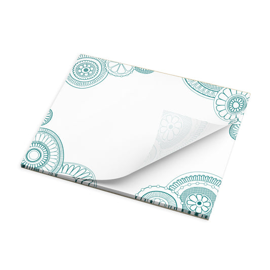 note pad - large - teal mandalas